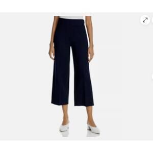NWT Rebecca Taylor Navy Blue High Waist Cropped Wide Leg chino Pants